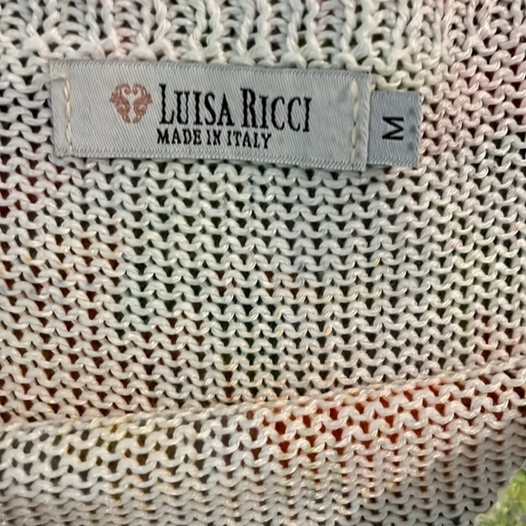 Stunning Luisa Ricci Tropical Print Sleeveless Lightweight Sweater Knit Top M - Picture 2 of 4